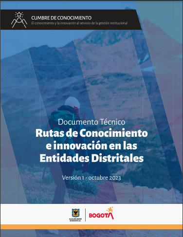 Portada del Documento Técnico de Rutas de Conocimiento e Innovación en las Entidades Distritales - Versión 1