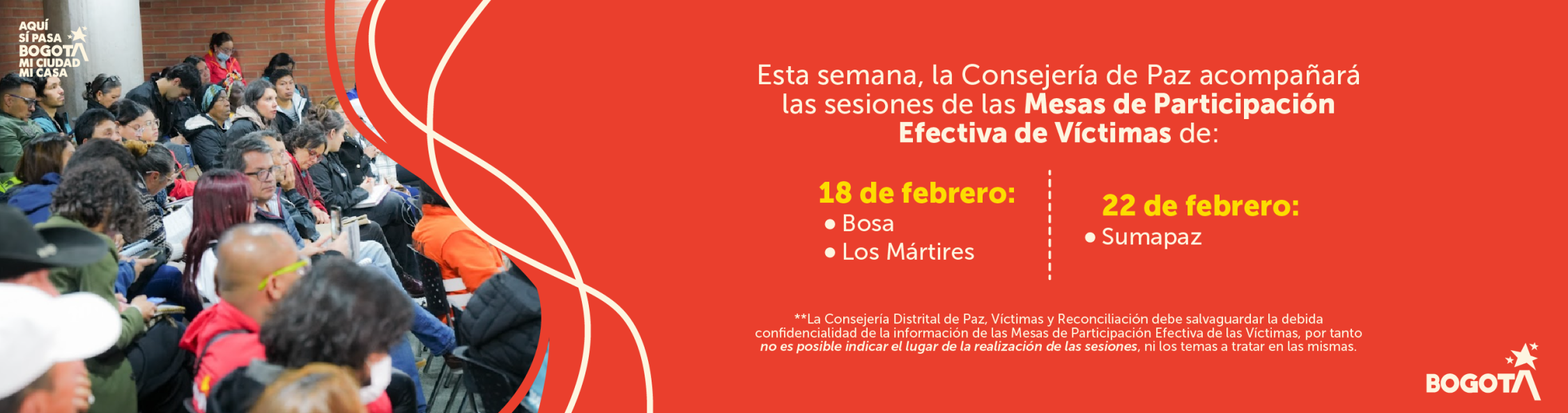 Sesiones de las Mesas de Participación Efectiva de Víctimas.