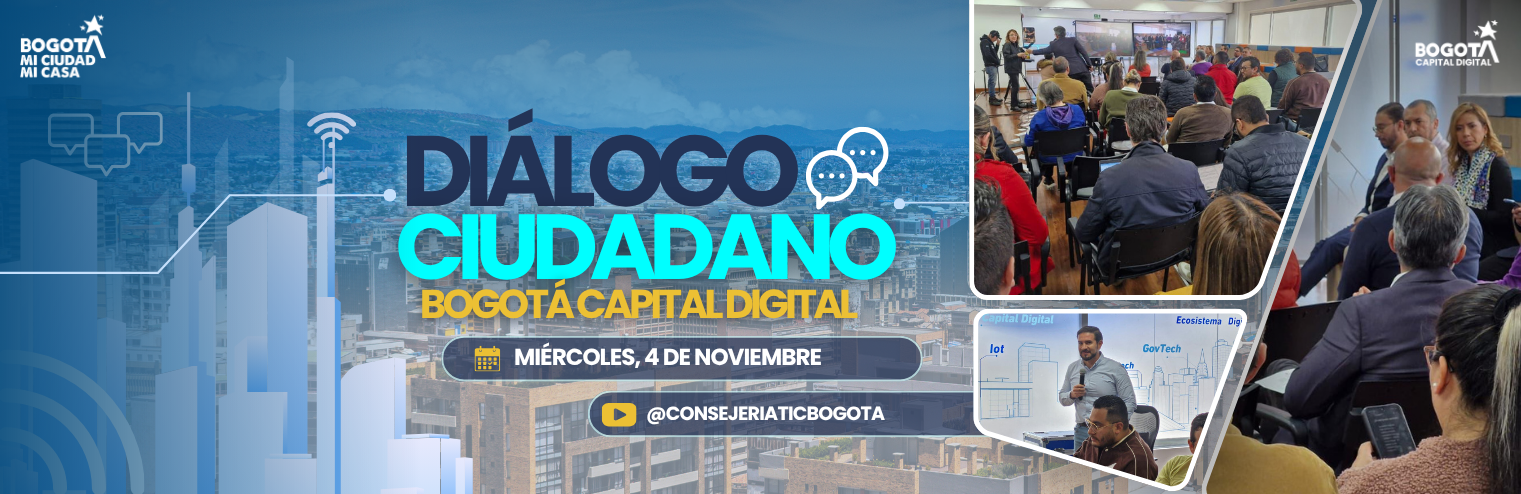 Invitación Diálogo ciudadano Bogotá Capital Digital 04 de noviembre de 2026