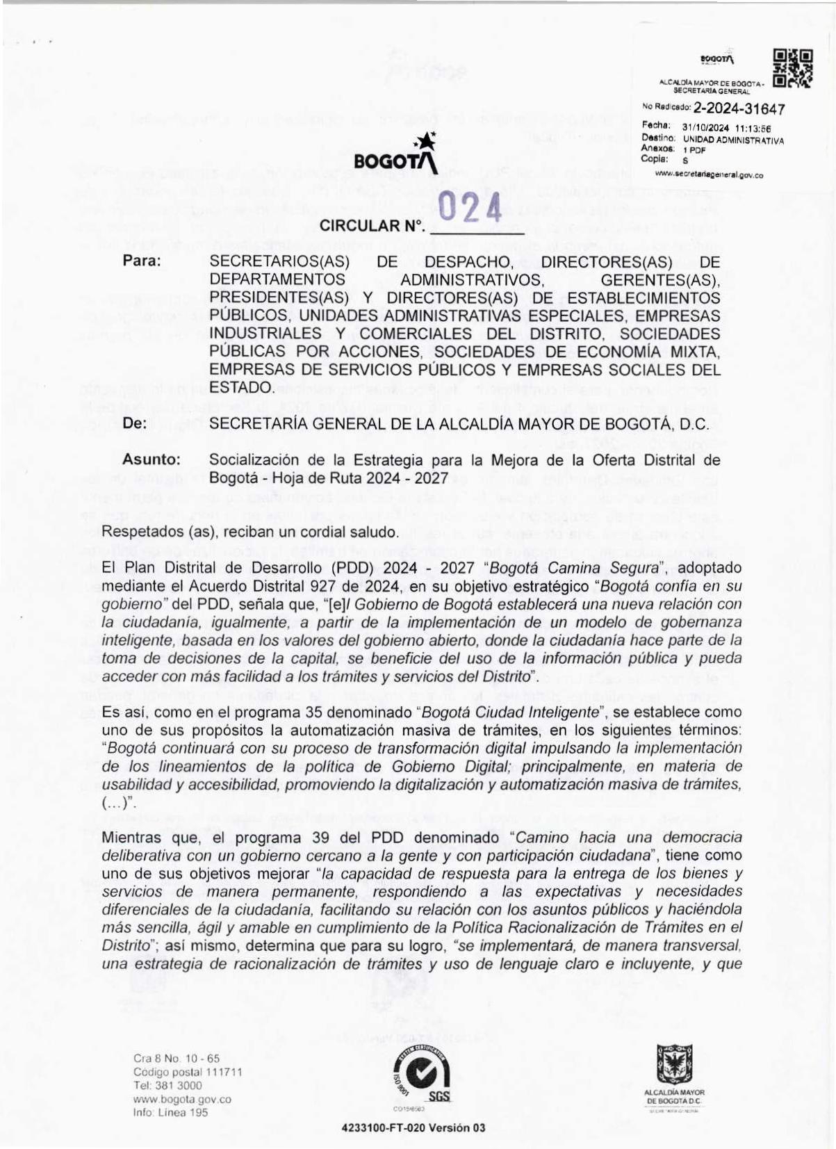 Socializacion mejora Oferta Distrital - Circular