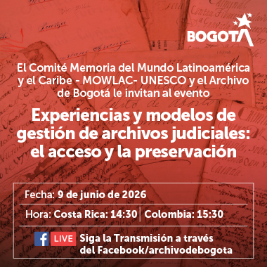 Invitación Conversatorio Experiencias en archivos judiciales en el Día Internacional de los Archivos