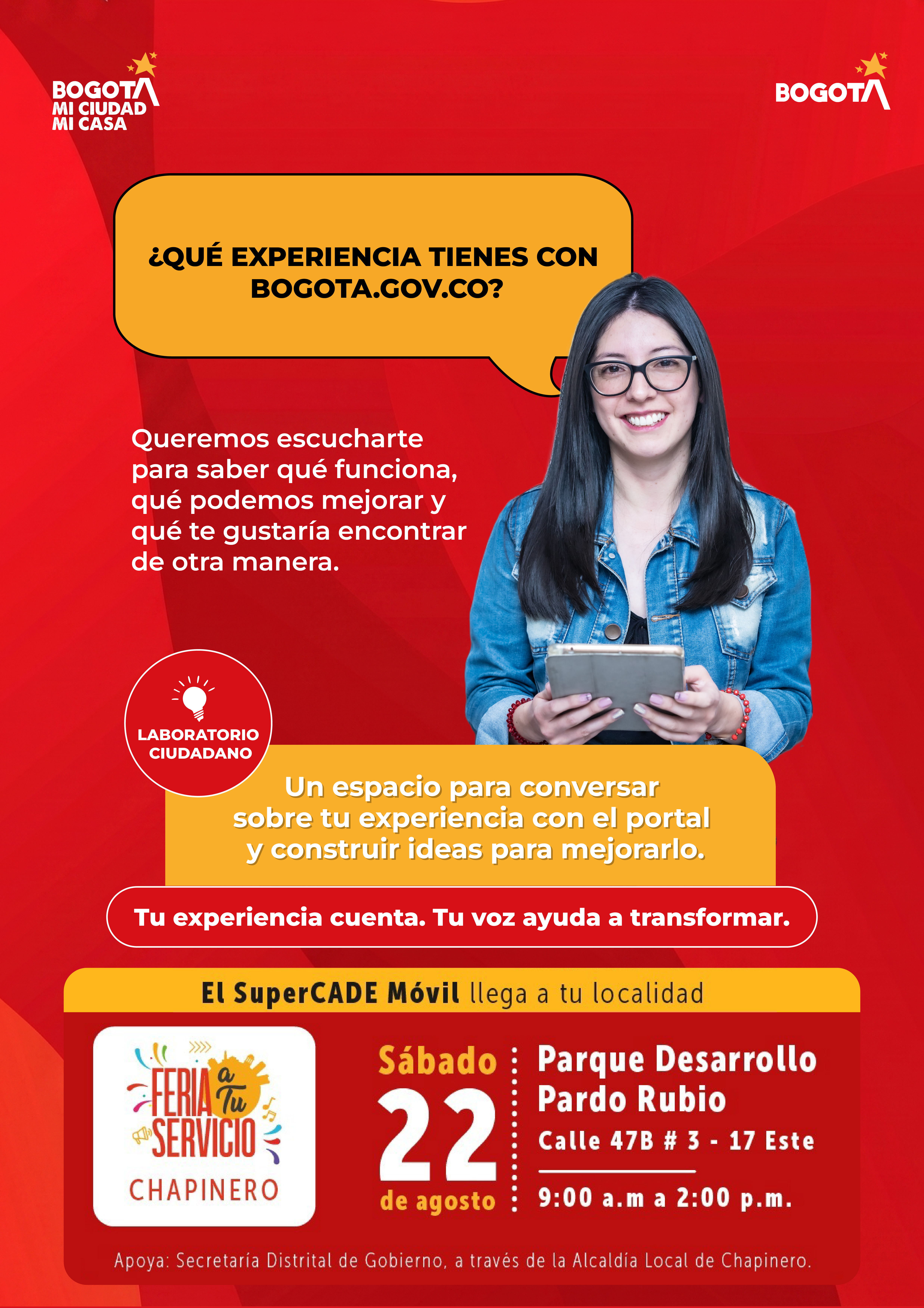 Laboratorio Ciudadano, Localidad Chapinero, parque Desarrollo Prado Rubio calle 47B # 3 - 17 Este