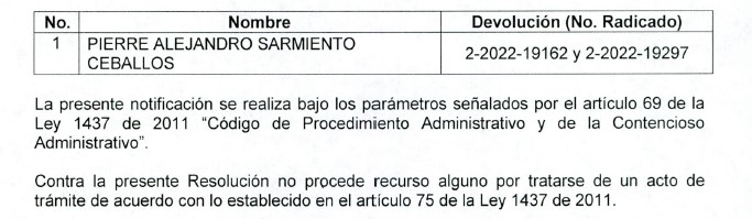 SOLICITUD DE PUBLICACIÓN - RESOLUCIÓN 004 DE 2022 DE LA OFICINA ASESORA JURÍDICA