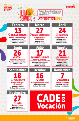 Infografía con las fechas y lugares de las próximas ferias a tu servicio