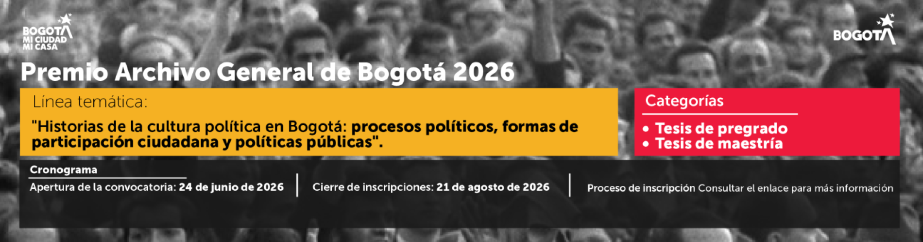 Convocatoria Premio Archivo de Bogotá 2026