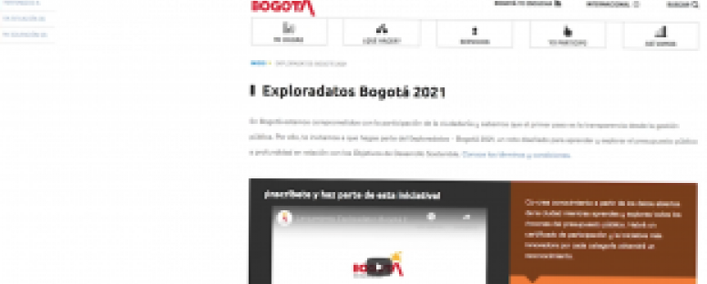 Participa en Exploradatos Bogotá 2021 y ayúdanos a cumplir con los Objetivos de Desarrollo Sostenible