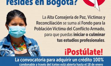 Bogotá abre convocatoria a víctimas del conflicto armado