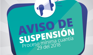 Suspensión del proceso de Mínima Cuantía 29 de 2018