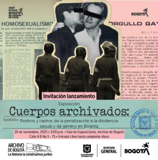Invitación al lanzamiento de la exposición Cuerpos Archivados