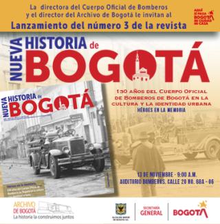 Invitación lanzamiento edición núm. 3 de la revista Nueva Historia de Bogotá