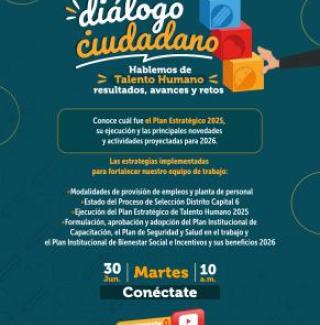 Invitación Diálogo ciudadano Hablemos de Talento Humano resultados avances y retos 2025–2026 junio 24 de 2026