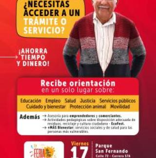 Feria a tu Servicio Barrios Unidos en Parque San Fernande este 17 de Julio. calle 72 con carrera 57 a