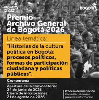 Convocatoria Premio Archivo de Bogotá 2026