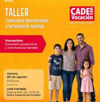 taller CADE con Vocación realizado el 20 de agosto a las 3:00 pm centro comercial Viva Fontibón