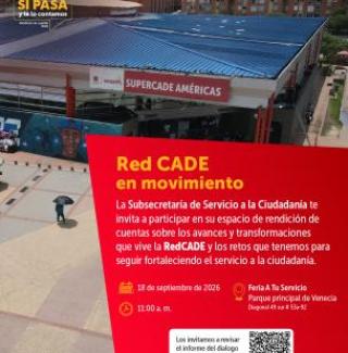 Invitación Diálogo ciudadano RedCADE en movimiento avances innovación y confianza al servicio de Bogotá 18 de septiembre de 2026