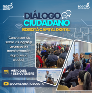 Invitación Diálogo ciudadano Bogotá Capital Digital 04 de noviembre de 2026